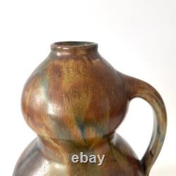 Vase coloquinte en céramique émaillée à coulures Art Nouveau / Arts & Crafts