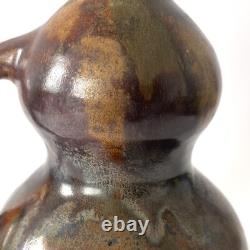 Vase coloquinte en céramique émaillée à coulures Art Nouveau / Arts & Crafts