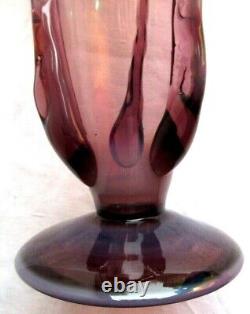 Vase cornet, goût Schneider en verre épais aux 3 couleurs, Art Nouveau / Déco