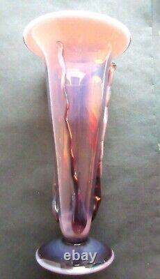Vase cornet, goût Schneider en verre épais aux 3 couleurs, Art Nouveau / Déco