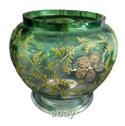 Vase cristal Art Nouveau décors émaillés Montjoye Saint Louis