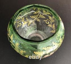 Vase cristal Art Nouveau décors émaillés Montjoye Saint Louis