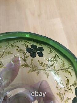 Vase cristal Art Nouveau décors émaillés Montjoye Saint Louis