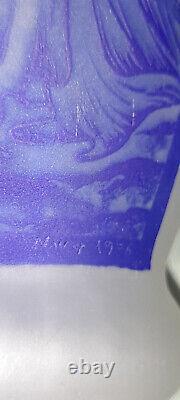 Vase école de nancy signé et daté 1906 pâte de verre a l'acide art nouveau