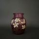 Vase émaillé Legras 1900 verre rose décor de jonquilles M3439