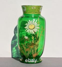 Vase émaillé Legras époque Art Nouveau a décor de fleurs vers 1900