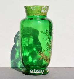 Vase émaillé Legras époque Art Nouveau a décor de fleurs vers 1900
