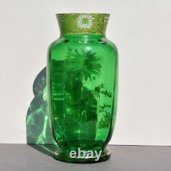 Vase émaillé Legras époque Art Nouveau a décor de fleurs vers 1900