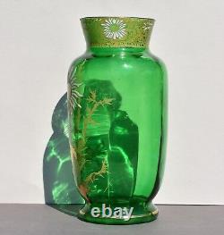 Vase émaillé Legras époque Art Nouveau a décor de fleurs vers 1900