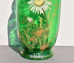 Vase émaillé Legras époque Art Nouveau a décor de fleurs vers 1900