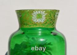 Vase émaillé Legras époque Art Nouveau a décor de fleurs vers 1900