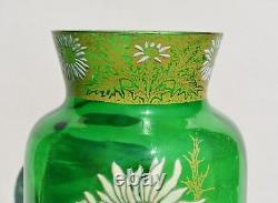 Vase émaillé Legras époque Art Nouveau a décor de fleurs vers 1900