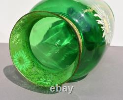 Vase émaillé Legras époque Art Nouveau a décor de fleurs vers 1900