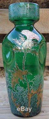 Vase émaillé aux Chardons Art Nouveau Legras St Denis
