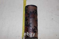 Vase en Pâte de Verre Art-Nouveau XIXème dégager à l'acide Verre Multicouche