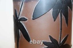 Vase en Pâte de Verre Art-Nouveau XIXème dégager à l'acide Verre Multicouche