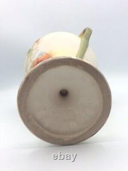 Vase en céramique à décor floral peint et doré signé Amphora Bohemia Art Nouveau