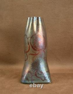 Vase en céramique irisée Art Nouveau 1900 attribué à Jérôme Massier