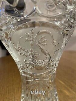 Vase en cristal avec motifs gravés, style Art Nouveau