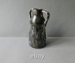 Vase en grès émaillé, signé, Georges Max Claudet Salins, style Art Nouveau