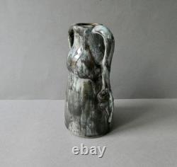 Vase en grès émaillé, signé, Georges Max Claudet Salins, style Art Nouveau