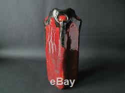 Vase en terre cuite émaillée sang de boeuf signé LACHENAL, époque Art Nouveau