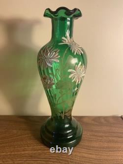 Vase en verre émaillé Legras, Décor Tokyo, Japonisant, 1900, Art nouveau