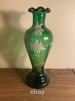 Vase en verre émaillé Legras, Décor Tokyo, Japonisant, 1900, Art nouveau