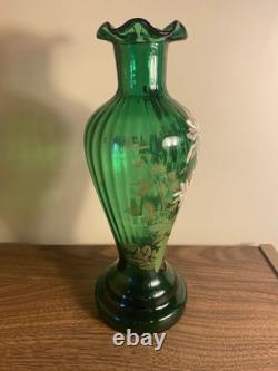 Vase en verre émaillé Legras, Décor Tokyo, Japonisant, 1900, Art nouveau
