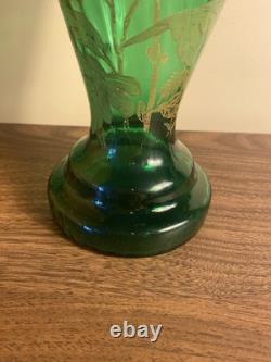 Vase en verre émaillé Legras, Décor Tokyo, Japonisant, 1900, Art nouveau