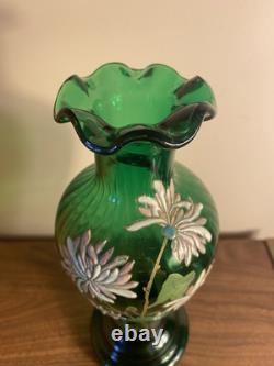 Vase en verre émaillé Legras, Décor Tokyo, Japonisant, 1900, Art nouveau