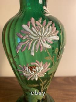 Vase en verre émaillé Legras, Décor Tokyo, Japonisant, 1900, Art nouveau