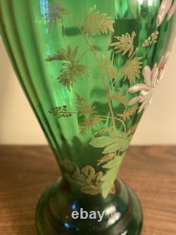 Vase en verre émaillé Legras, Décor Tokyo, Japonisant, 1900, Art nouveau