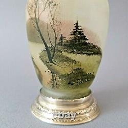 Vase en verre et argent massif Art Nouveau