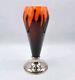 Vase en verre soufflé coloré brun orange Kralik Bambus Jugendstil Art Nouveau