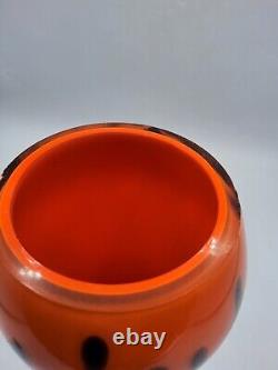 Vase en verre soufflé coloré brun orange Kralik Bambus Jugendstil Art Nouveau