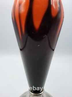 Vase en verre soufflé coloré brun orange Kralik Bambus Jugendstil Art Nouveau