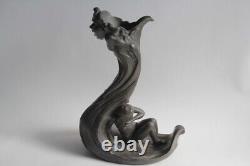 Vase étain Femme Art nouveau (65261)
