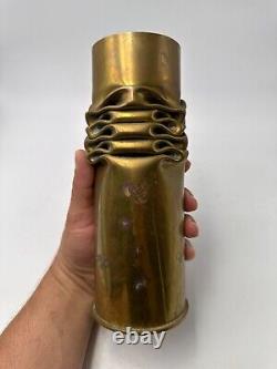 Vase froissé artillerie obus Artisanat de tranché SMA Schneider 1915