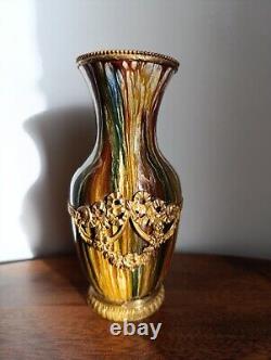 Vase glaçure goutte à goutte Bretby art nouveau