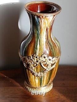 Vase glaçure goutte à goutte Bretby art nouveau