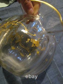 Vase globulaire doré Legras Montjoye Saint-Denis Art Nouveau
