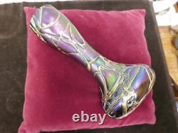 Vase iridescent veiné, Pallme Konig, Loetz, circa 1900, art nouveau, H 28cm
