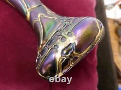 Vase iridescent veiné, Pallme Konig, Loetz, circa 1900, art nouveau, H 28cm