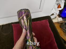 Vase iridescent veiné, Pallme Konig, Loetz, circa 1900, art nouveau, H 28cm