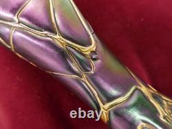 Vase iridescent veiné, Pallme Konig, Loetz, circa 1900, art nouveau, H 28cm