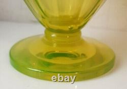 Vase jugendstil moser karlsbad ouraline vert jaune ancien art deco nouveau 1900