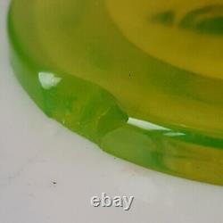 Vase jugendstil moser karlsbad ouraline vert jaune ancien art deco nouveau 1900