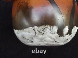 Vase legras en verre émaillé décor paysage enneigé Art Nouveau signé