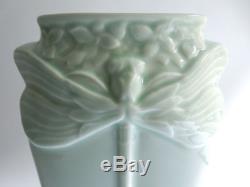 Vase libellule en porcelaine par Christofle céramique Art Nouveau 1889